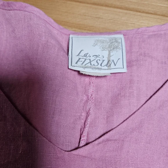 La Fixsun 100% Linen Tunic Top Made In USA Medium - Picture 4 of 6